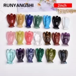 Křišťálový anděl z minerálního kamene | ochranný anděl, domácí dekorace