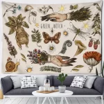 Vintage tapiserie s mystickým motivem | záhadná výzdoba | boho dekorace