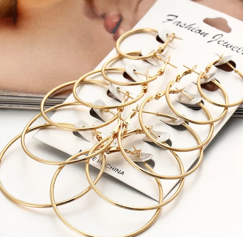 6 párů Kruhové náušnice sada pro ženy | módní šperky, dámské kruhy