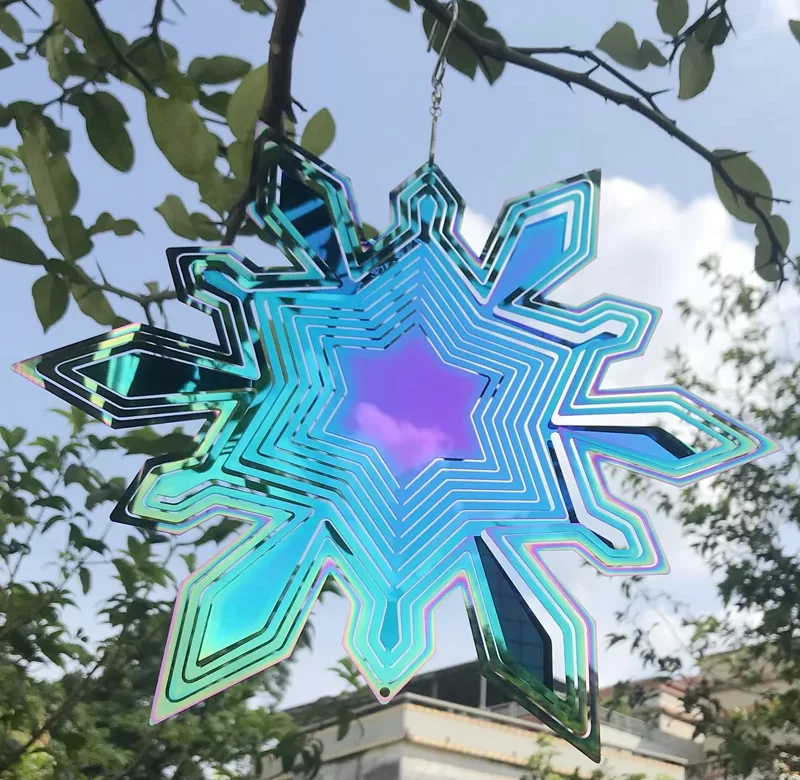 Závěsné kovová vločka, lapač světla | vánoční ozdoby, zahradní dekorace