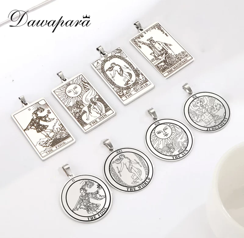Ocelové tarotové přívěsky vintage | přívěsky na šperky, tarotové šperky