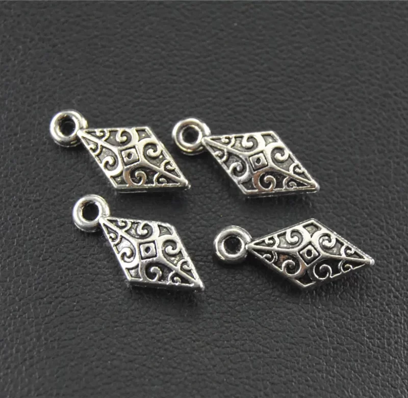 50 ks Přívěsek na řetízek ve tvaru kosočtverce | šperkové komponenty | přívěsky na výrobu šperků