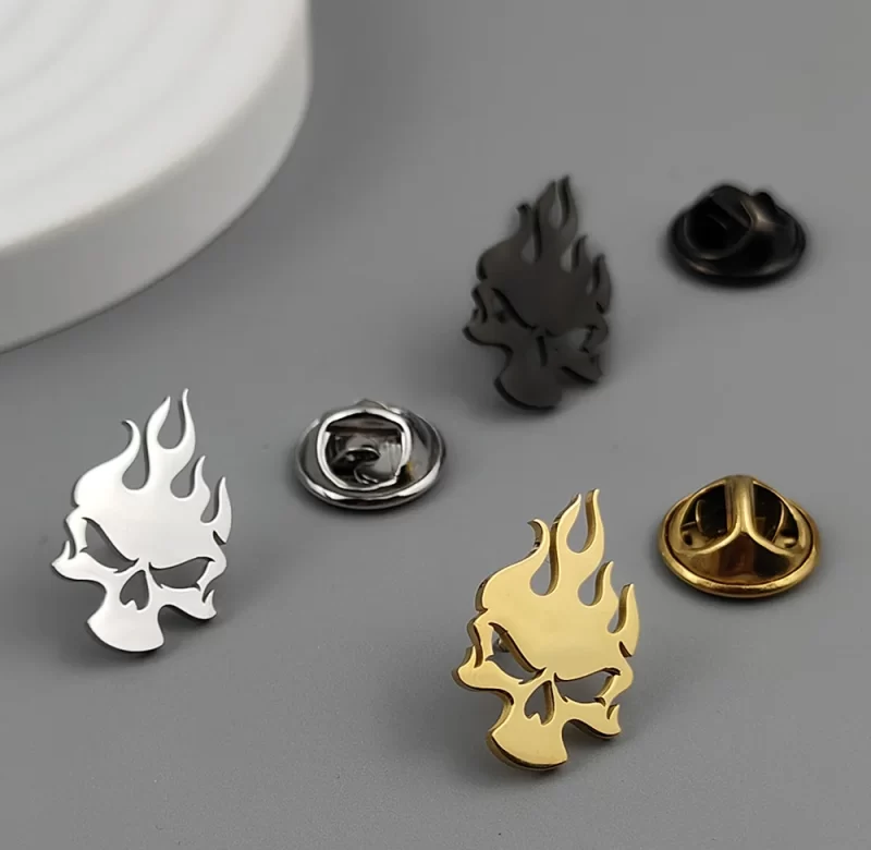 Lebka brož punk rock nerez | odznak, šperk