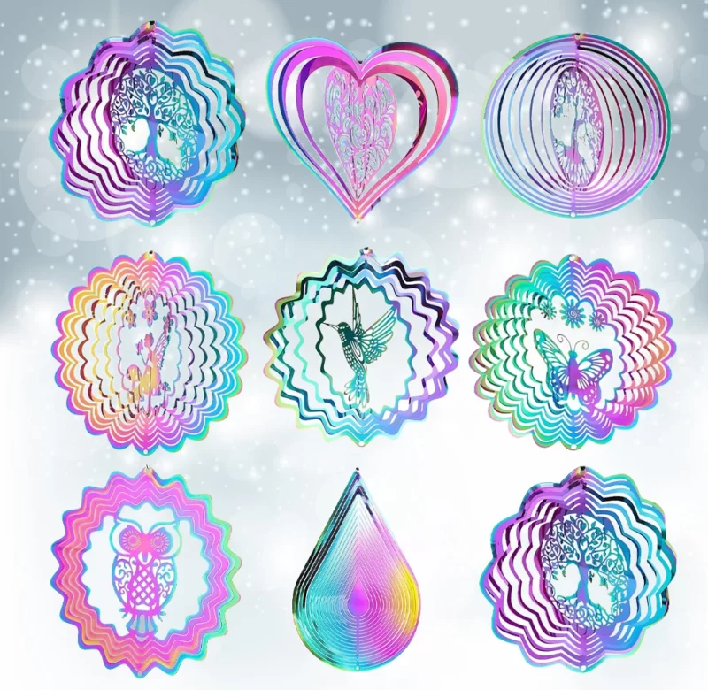 Duhová 3D dekorace, lapač světla do zahrady | větrník zahrada | dekorace větrník