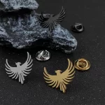 Pánská brož fénix ocelová | šperk pro muže