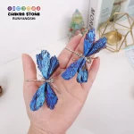 Motýl z modrého turmalínu | drahokam přívěsek | šperk ruční výroba