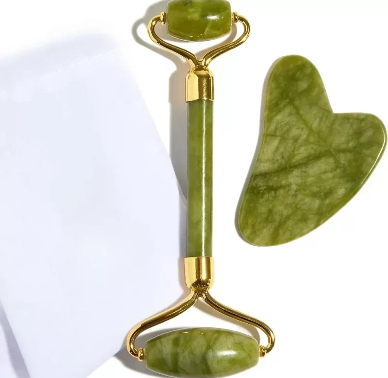 Jade roller a gua sha masážní sada | péče o pleť