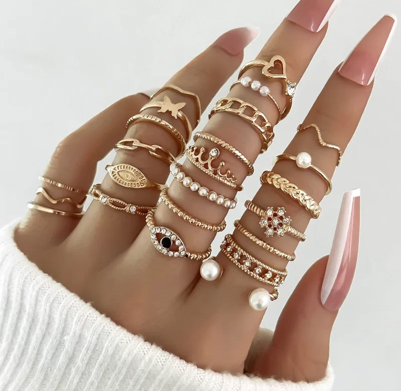 Sada boho prstenů | dámské šperky | módní prsteny