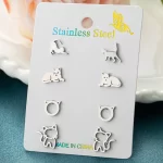 Kočičí náušnice z chirurgické oceli | dámské náušnice