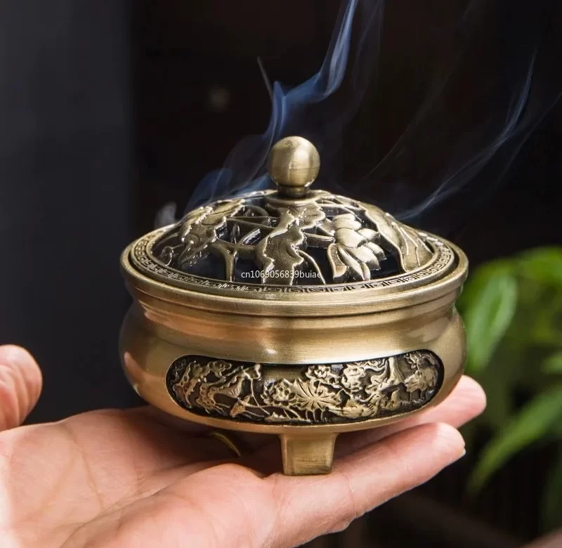 Měděný aromaterapeutický hořák pro čajový obřad | měděná dekorace | kadidlový hořák