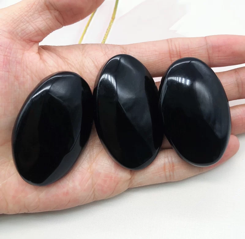 Černý obsidián masážní kámen pro pohodu | masážní pomůcka, přírodní dekorace