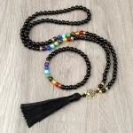 Čakrový náhrdelník a náramek z přírodních kamenů | čakrové šperky, handmade šperky