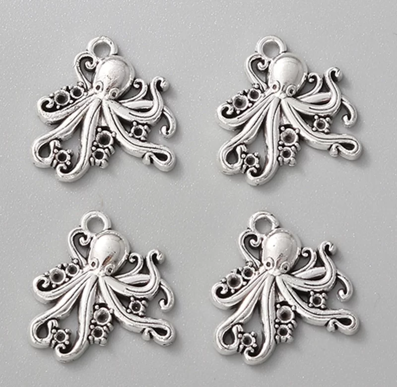 20 ks Přívěsky chobotnice | komponenty na šperky, přívěsky