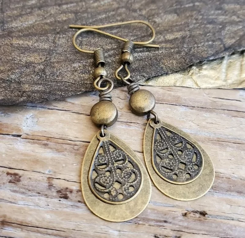 Vintage visací náušnice | elegantní náušnice, dámské náušnice