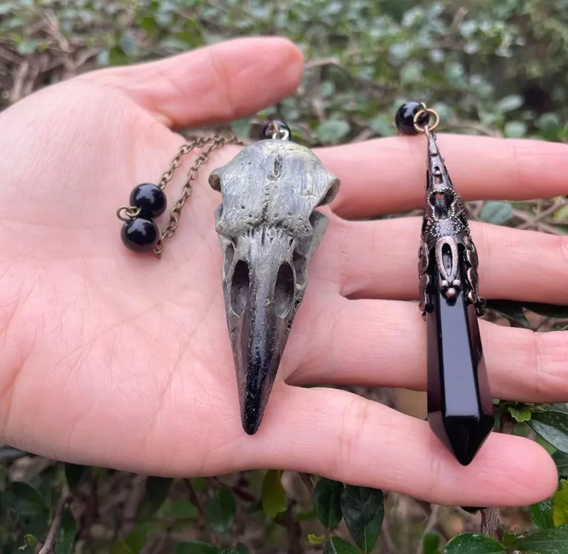 Kyvadlo s černým obsidiánem | věštecké kyvadlo, spirituální přívěsek