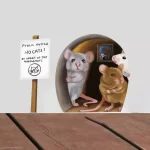 Legrační nálepka na zeď s myší dírou | dětské samolepky na zeď | dekorace do pokoje