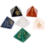 Ametystová čakrová pyramida | reiki pyramida, přírodní krystal