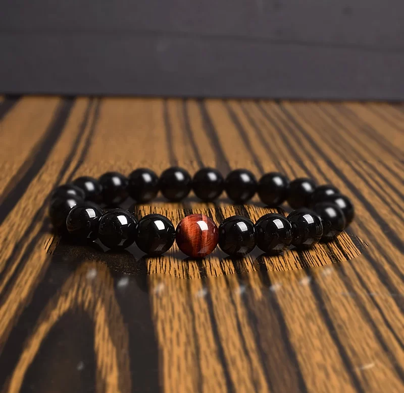 Stylový náramek onyx s tygřím okem | náramek muži, pánský šperk