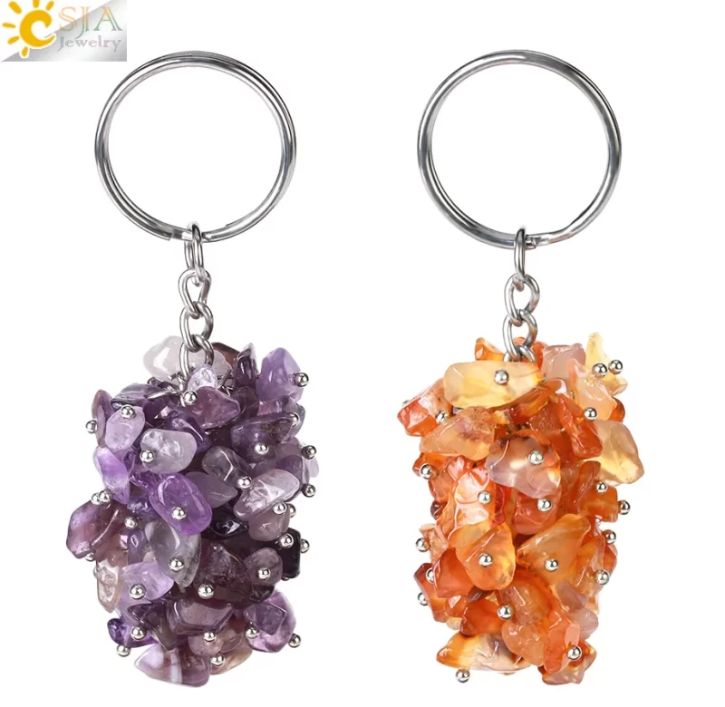 Krystalový přívěsek na klíče | ochranný amulet, pánský přívěsek