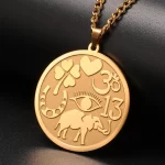 Amulet štěstí se slonem a symbolem ohm | ochranný amulet | náhrdelník ochrany