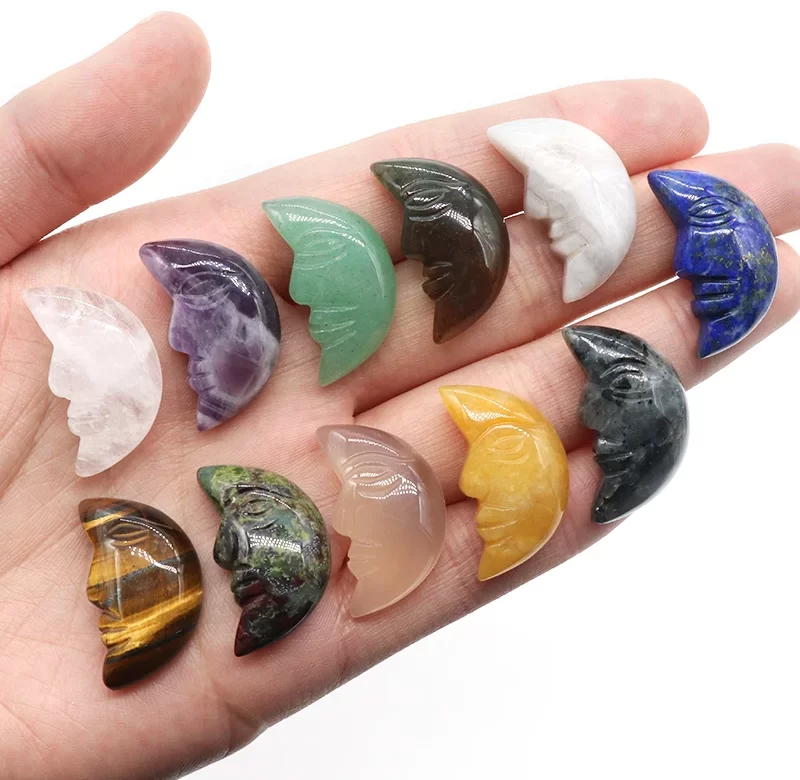 Socha měsíce z přírodního kamene | minerální krystal | dekorace, minerál