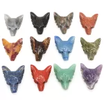 Vlčí přívěsek z přírodního kamene křišťál | šperk