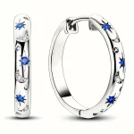 Kruhové náušnice s gravírováním a motivy nebe | elegantní náušnice, kovové náušnice