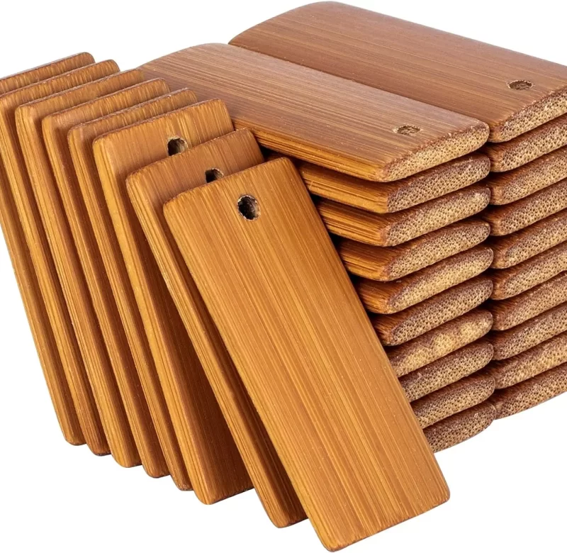 50 ks Dřevěné přívěsky na gravírování 45×20 mm | štítky na klíče ze dřeva