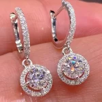 Visací náušnice se zirkony | elegantní náušnice, dámské náušnice