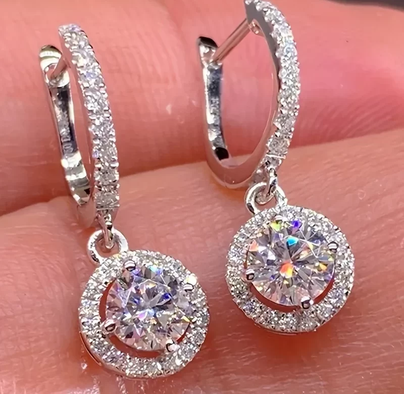 Visací náušnice se zirkony | elegantní náušnice, dámské náušnice