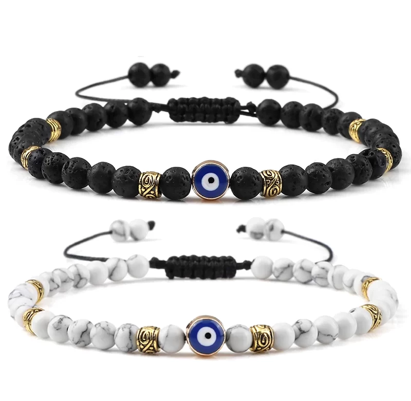 Náramek minerální 4 mm korálky | unisex náramek, ochranný náramek