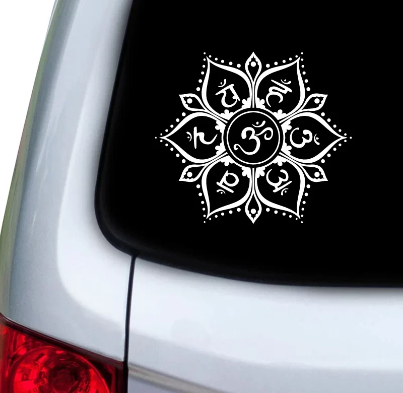 Mandala 7 čaker nálepky na auto | dekorace na zeď, meditační ozdoba