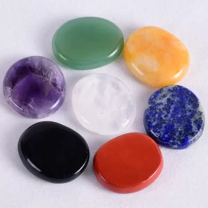 Přírodní čakrové kameny 30x22x7 mm | energetický krystal, duchovní energie 7 ks