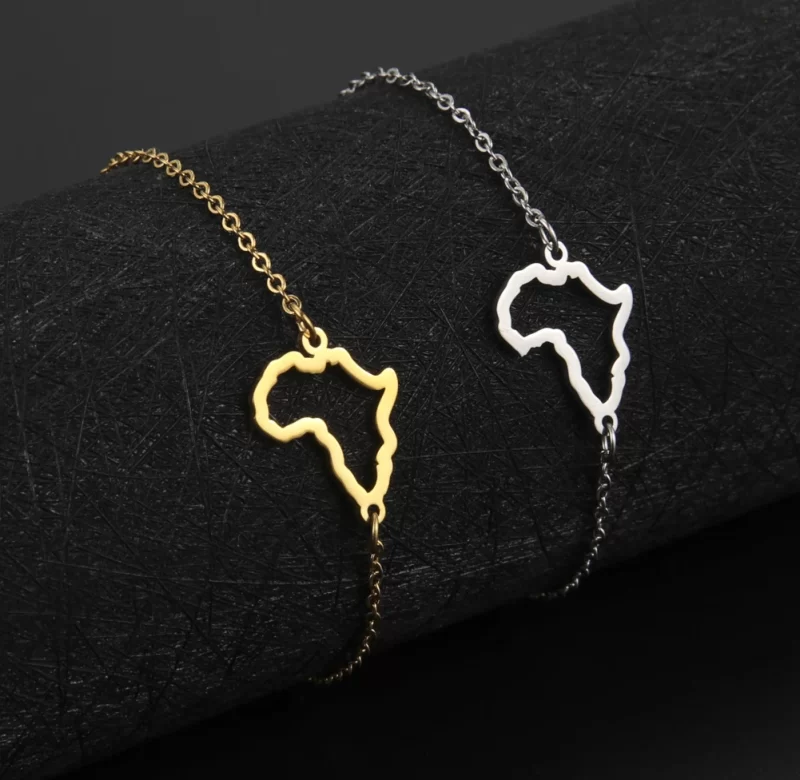 Náramek africká mapa z oceli | Dámský šperk