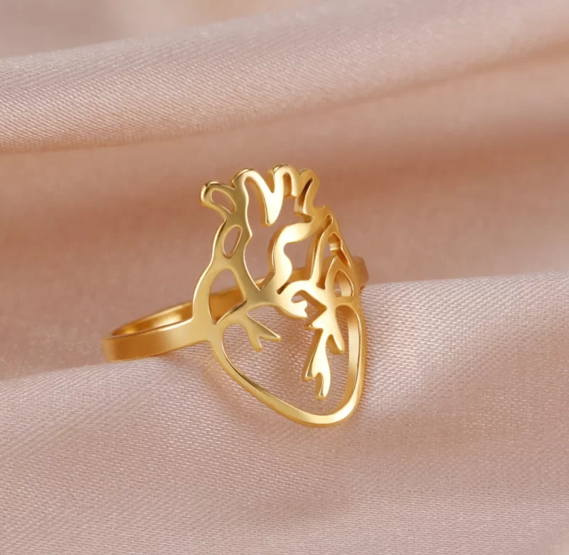 Ocelový prsten anatomické srdce | dámský šperk