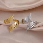 Andělská křídla otevřený prsten z oceli | šperky