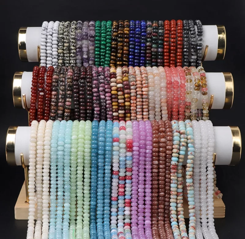 Korálky přírodní rondelle 5×8 mm | výroba šperků