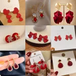 Romantické červené náušnice | dámské náušnice, módní šperky