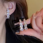 Křišťálové zirkonové visací náušnice | dámské náušnice, stříbrné náušnice