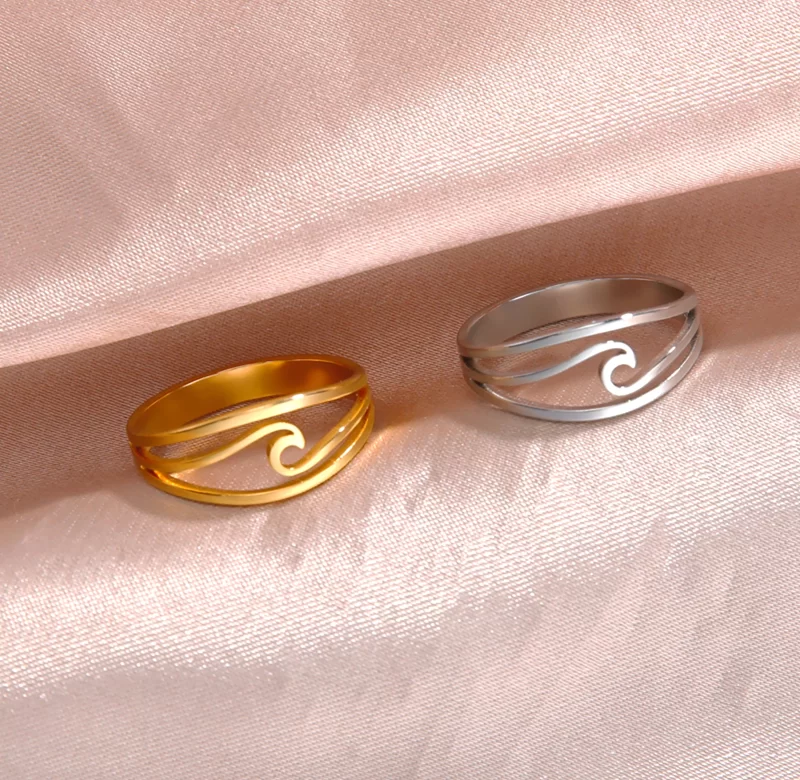 Minimalistický dámský prsten vlna | šperk