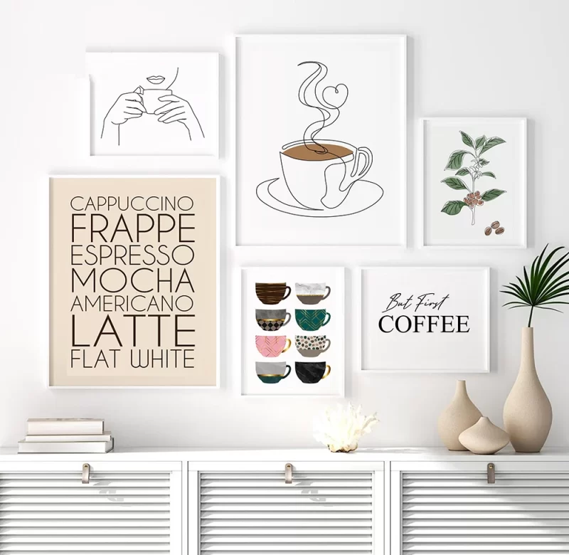 Minimalistické obrazy do kuchyně | moderní plakáty s kávovým motivem