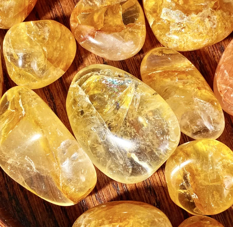 Zlatý křemen tromlované kameny | přírodní krystaly 5 ks