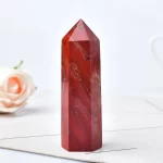 Přírodní červený jaspisový obelisk | Krystal, pyramida