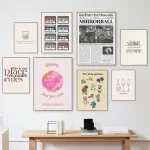 Taylor Swift retro plakát texty písní | nástěnná dekorace, malba na plátno