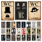 Vintage cedule WC kovová | dekorace WC, plechová tabulka