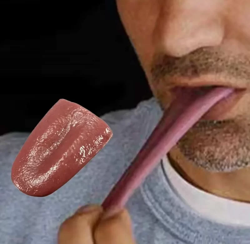 Falešný gumový jazyk pro triky a žerty | triková hračka, hororová hračka