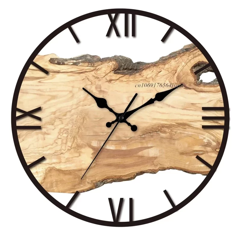 Luxusní nástěnné hodiny s dřevěným dekorem | Nástěnné hodiny, designové hodiny