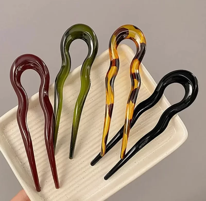 Vlásenka do vlasů geometrická acetátová | módní spona, stylová vlásenka