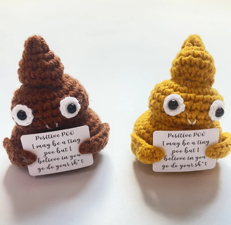 Plyšová háčkovaná postavička s motivační kartičkou | originální dárek