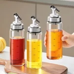 Skleněná láhev na olej z borosilikátového skla | kuchyňské doplňky